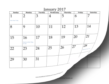 2017 Calendar (12 pages) Calendar