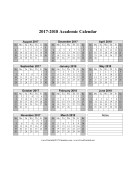 2017-2018 Academic Calendar calendar