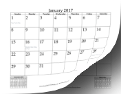 2017 Mini Month Calendar calendar