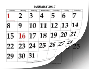 2017 Calendar with Large Print calendar