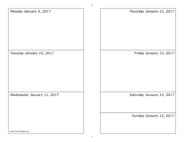 01/09/2017 Weekly Calendar-landscape Calendar