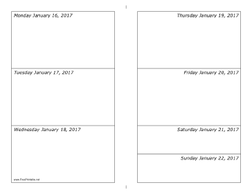 01/16/2017 Weekly Calendar-landscape Calendar