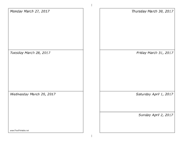 03/27/2017 Weekly Calendar-landscape Calendar