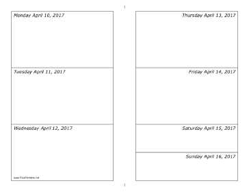 04/10/2017 Weekly Calendar-landscape Calendar