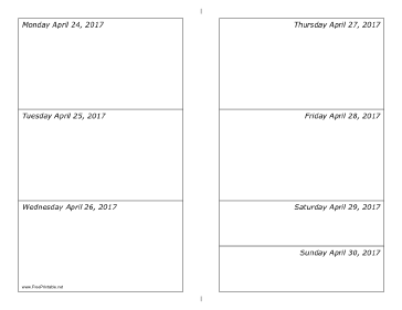 04/24/2017 Weekly Calendar-landscape Calendar