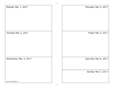 05/01/2017 Weekly Calendar-landscape Calendar