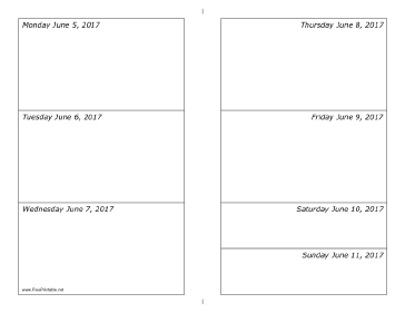 06/05/2017 Weekly Calendar-landscape Calendar