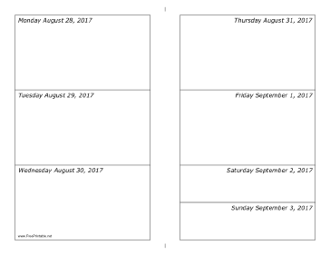 08/28/2017 Weekly Calendar-landscape Calendar