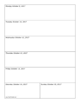 10/09/2017 Weekly Calendar-portrait Calendar