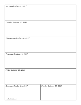 10/16/2017 Weekly Calendar-portrait Calendar