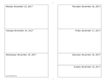 11/13/2017 Weekly Calendar-landscape Calendar