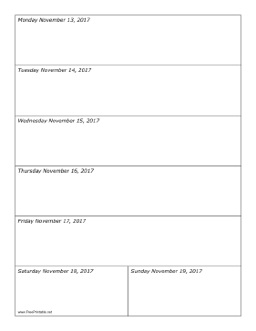 11/13/2017 Weekly Calendar-portrait Calendar