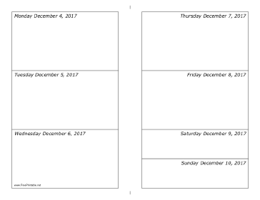 12/04/2017 Weekly Calendar-landscape Calendar