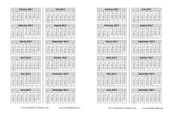 2017 Bookmark Calendar Calendar