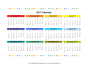 2017 Colorful Calendar Calendar