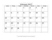 February 2017 Calendar calendar