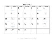May 2017 Calendar calendar