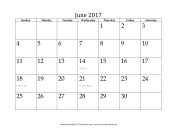 June 2017 Calendar calendar
