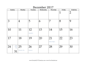 December 2017 Calendar calendar