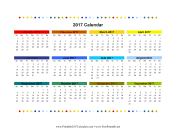 2017 Colorful Calendar calendar